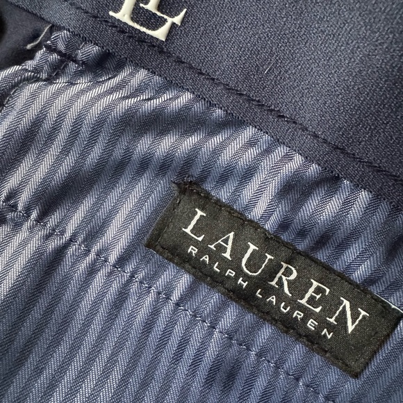 Lauren Ralph Lauren Dress Pants Men 34x32 Navy Blue Flat Front Stretch Chino - Picture 5 of 6